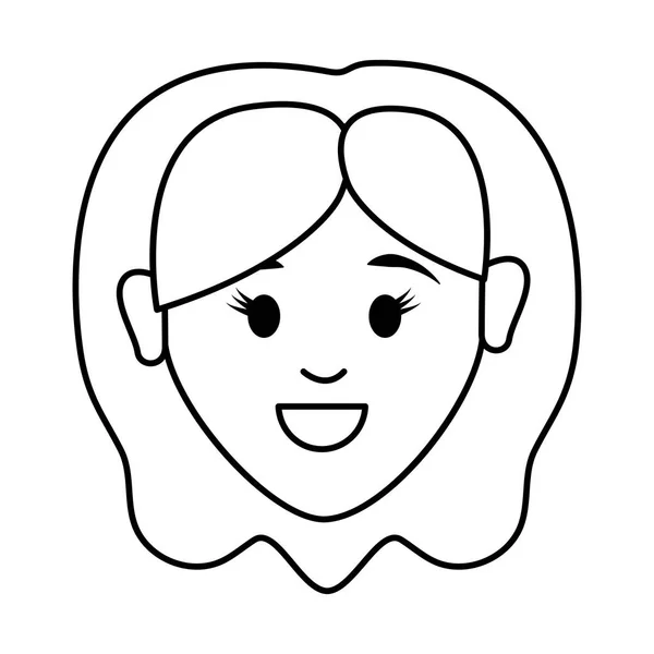 Figure People Icône Femme Visage Heureux Vecteur Illustation Design — Image vectorielle