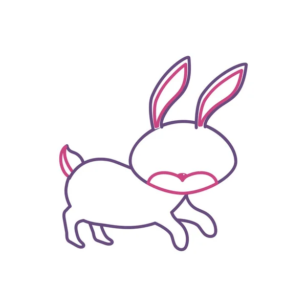 Silhouette Niedlich Kaninchen Wild Tier Symbol Vektor Illustration — Stockvektor