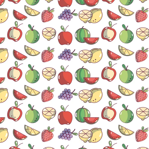 Délicieux Fruits Avec Des Nutriments Des Vitamines Illustration Vectorielle Fond — Image vectorielle