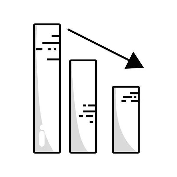 Barre Statistique Ligne Avec Flèche Vers Bas Illustration Vectorielle Entreprise — Image vectorielle