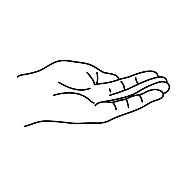 Linha Mão Pessoa Com Dedo Figuras Ilustração Vetorial —  Vetores de Stock