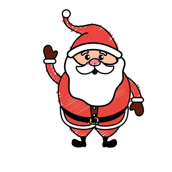 Santa Claus Avec Costume Noël Illustration Vectorielle Barbe — Image vectorielle