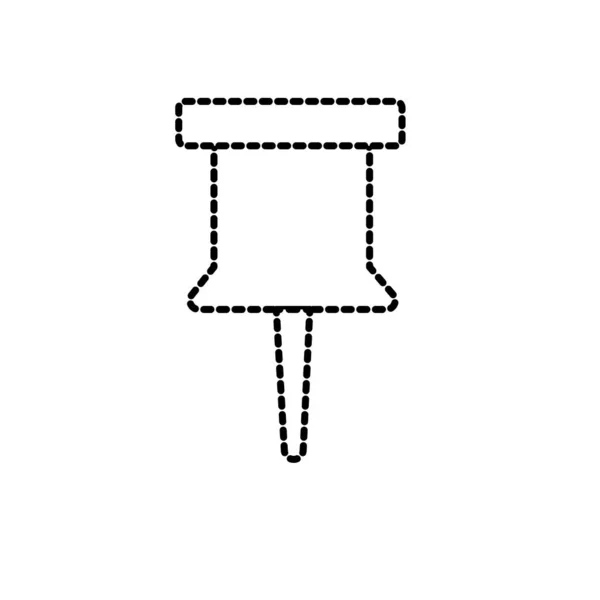 Forma Punteada Pin Botón Símbolo Diseño Icono Vector Ilustración — Archivo Imágenes Vectoriales