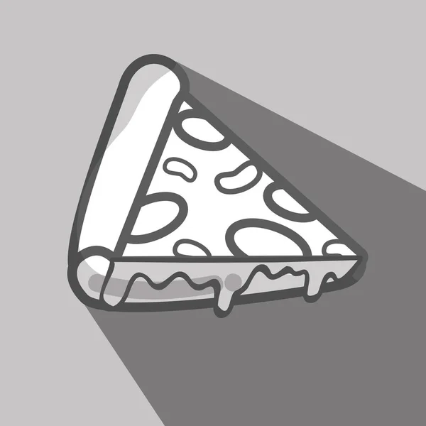 Deliciosa Pizza Icono Comida Rápida Vector Ilustración — Vector de stock