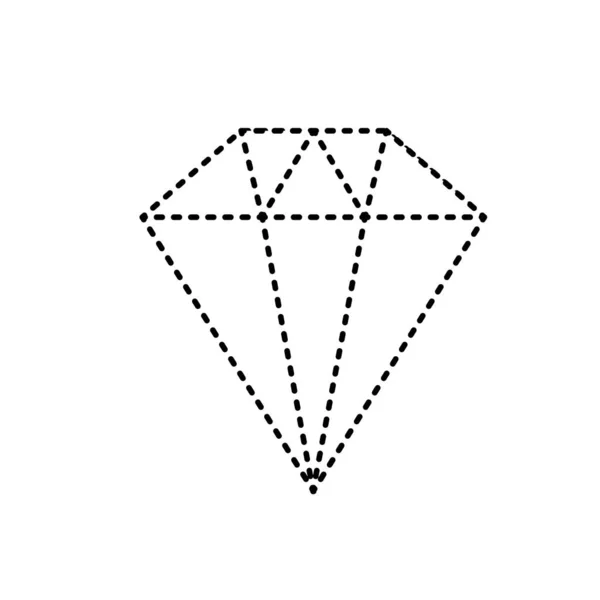점선된 아름다움 다이아몬드 액세서리 디자인 일러스트 — 스톡 벡터
