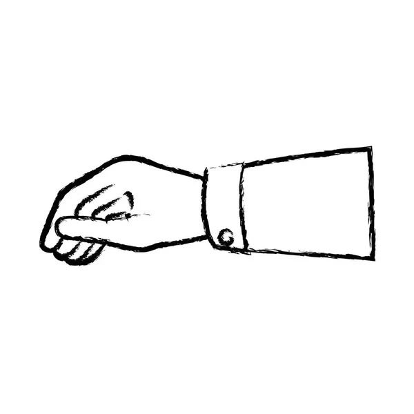Figura Homem Negócios Mão Com Dedos Desenho Palma Ilustração Vetor — Vetor de Stock