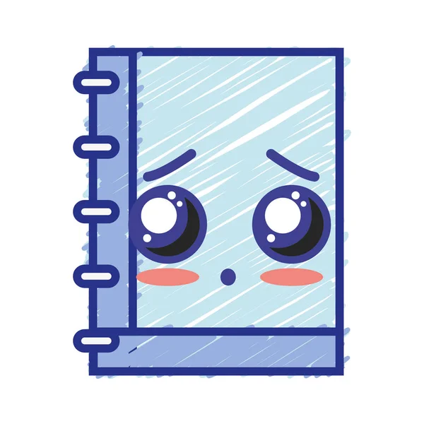 Kawaii Cute Tender Notebook Tool Vector Illustration — Stock Vector