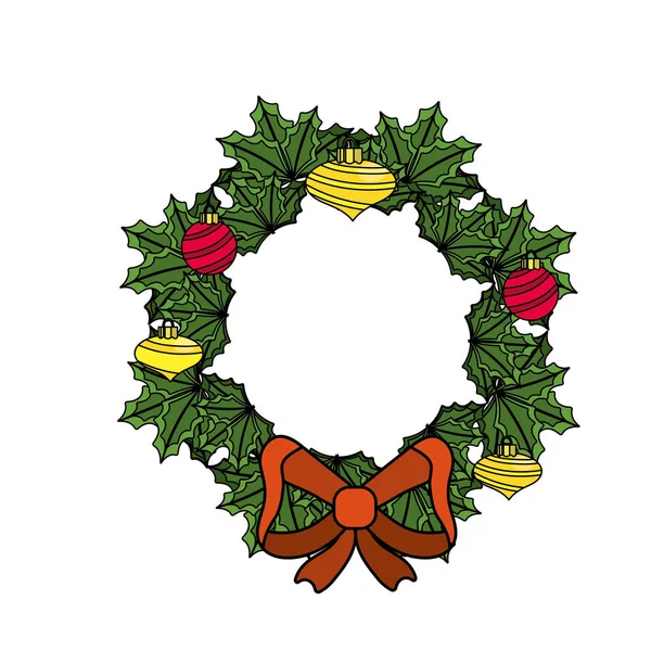 Kroon Van Kerstmis Met Kerstmis Ontwerp Vectorillustratie Garland — Stockvector