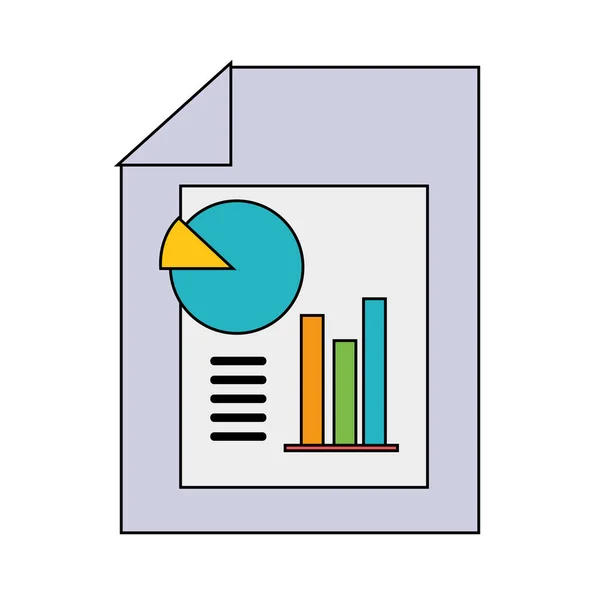 Documento Com Estatística Diagrama Barras Gráfico Ilustração Vetorial — Vetor de Stock