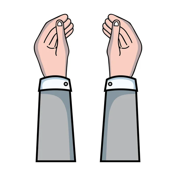 Businessman Hands Fingers Palm Design Vector Illustration — Stock Vector