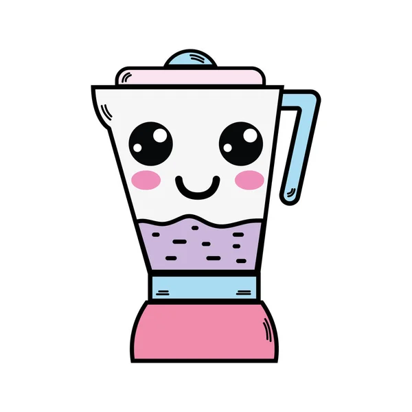 Kawaii Bonito Feliz Blender Tecnologia Vetor Ilustração — Vetor de Stock