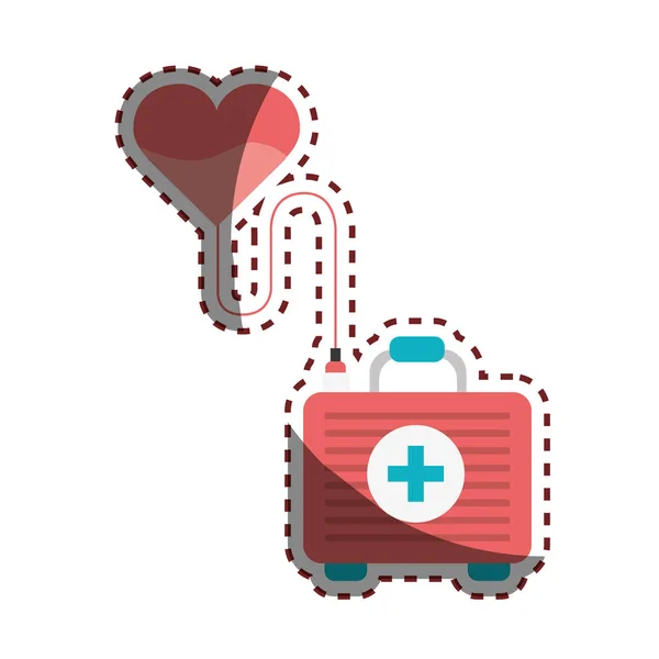 Jantung Mentransfusi Darah Dalam Kotak Pertolongan Pertama Ilustrasi Vektor - Stok Vektor