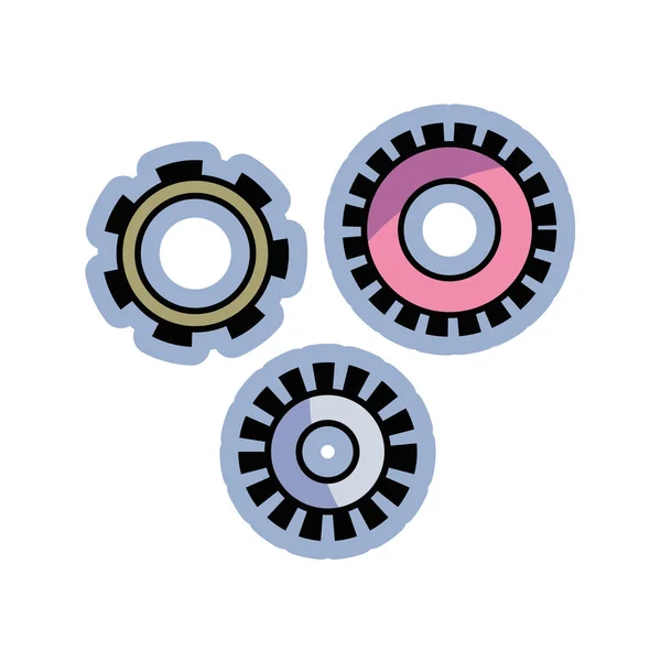 Farbindustrie Zahnräder Engineering Prozess Vektorillustration — Stockvektor