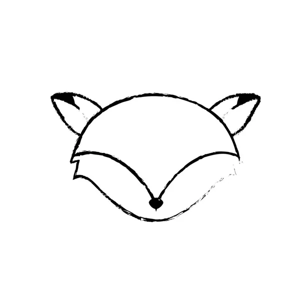 Figure Fox Head Wild Cute Animal Vector Illustration — Stock Vector