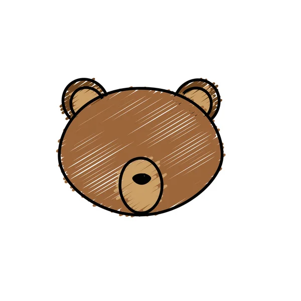 Niedźwiedzia Głowa Ilustracja Dziki Wektor Zwierzę Ładny — Wektor stockowy