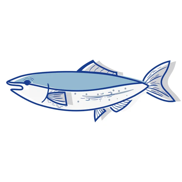 Delizioso Pesce Mare Con Illustrazione Vettoriale Nutrizione Naturale — Vettoriale Stock