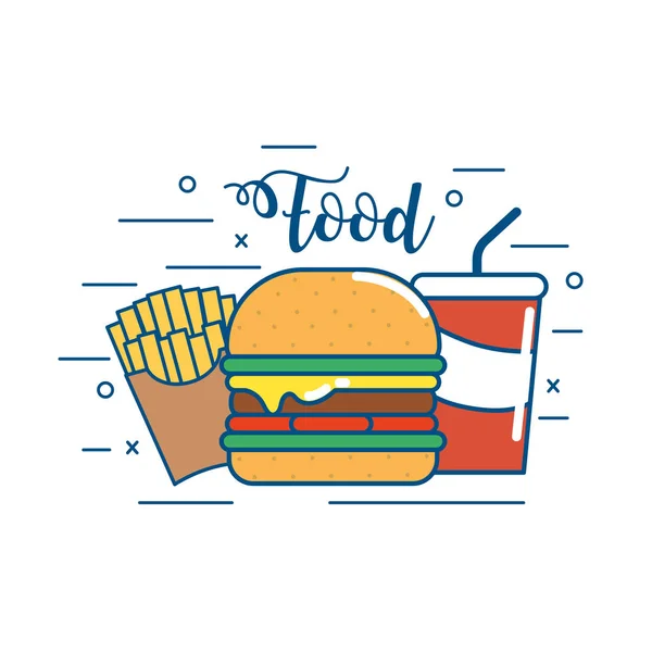 Nutrition Fastfood Savoureux Illustration Vectorielle Alimentaire Unheallthy — Image vectorielle