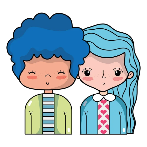 Casal Beleza Juntamente Com Desenho Penteado Ilustração Vetorial —  Vetores de Stock