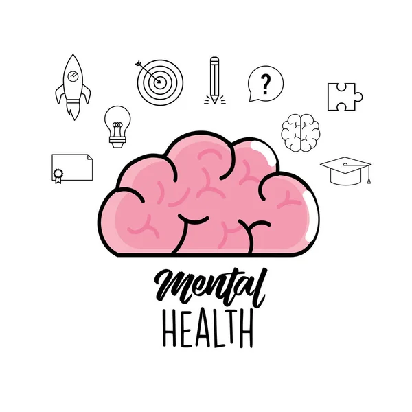 Salud Mental Proceso Creativo Diseño Vector Ilustración — Archivo Imágenes Vectoriales