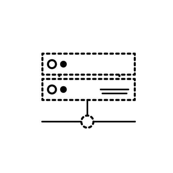 Prickade Formen Databas Teknik System Information Service Vektorillustration — Stock vektor