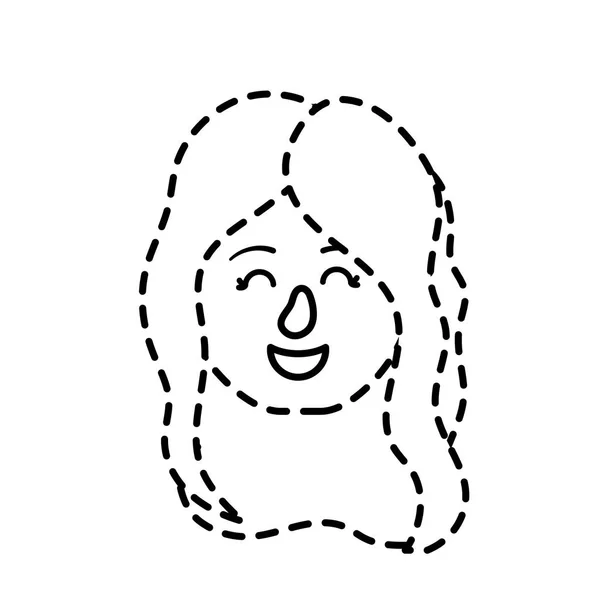 Forma Pontilhada Avatar Mulher Cabeça Com Penteado Design Vetor Ilustração — Vetor de Stock