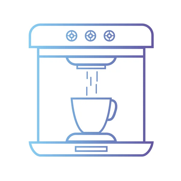 Linientechnologie Kaffeemaschine Elektrische Küchenutensilien Vektor Illustration — Stockvektor