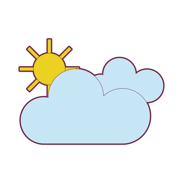 Beauty Weather Clouds Sun Vector Illustration — Stock Vector