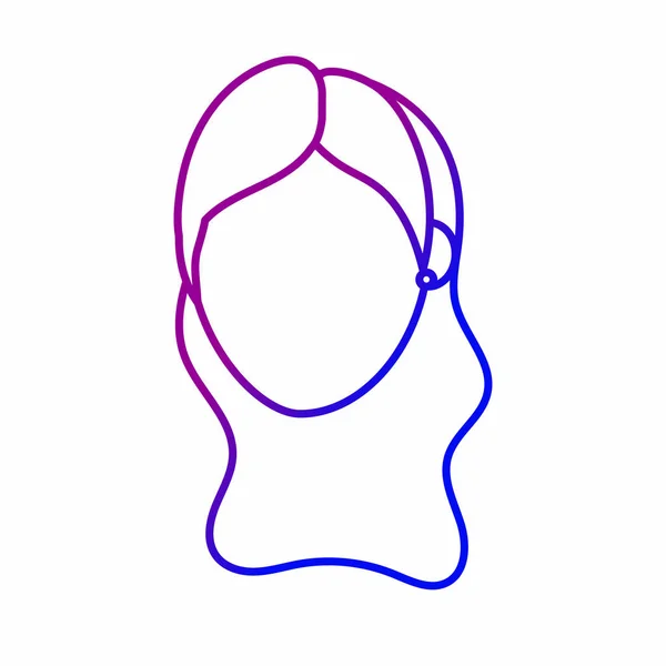 Ligne Avatar Social Femme Avec Illustration Vectorielle Conception Coiffure — Image vectorielle