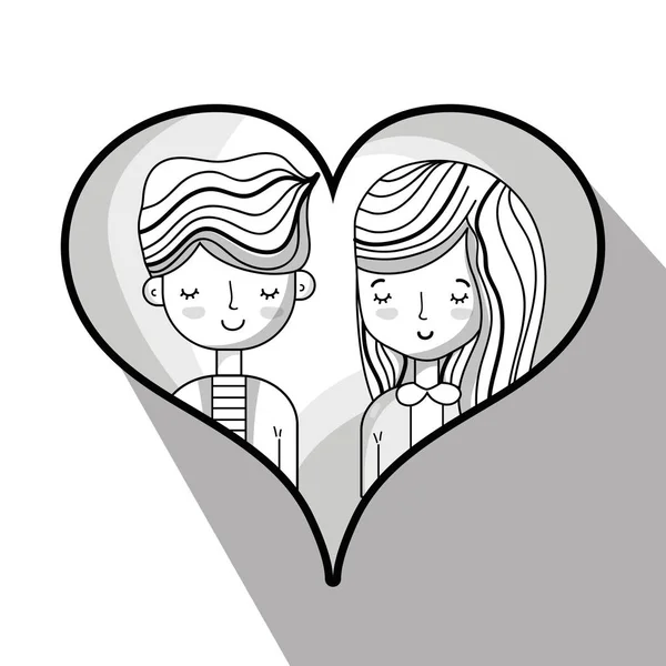 夫妇情人在心脏设计向量例证 — 图库矢量图片