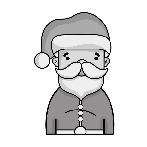 Niveaux Gris Santa Claus Pour Célébrer Joyeux Noël Illustration Vectorielle — Image vectorielle