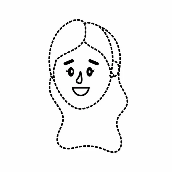 Tečkované Tvar Avatar Žena Hlavu Účes Design Vektorové Ilustrace — Stockový vektor