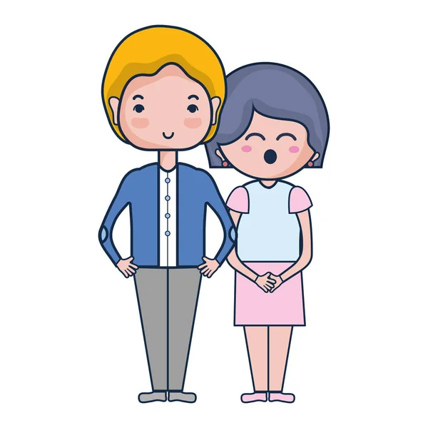 Pareja Belleza Junto Con Diseño Del Peinado Vector Ilustración — Vector de stock