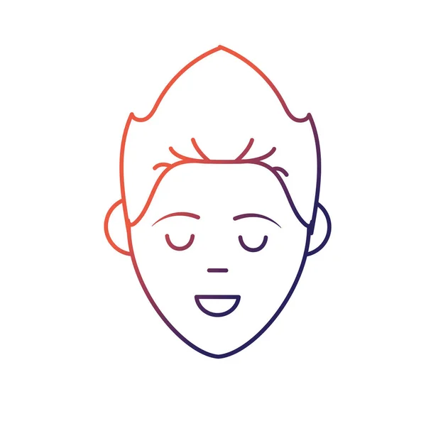 Linea Avatar Uomo Faccia Con Haistyle Disegno Vettoriale Illustrazione — Vettoriale Stock