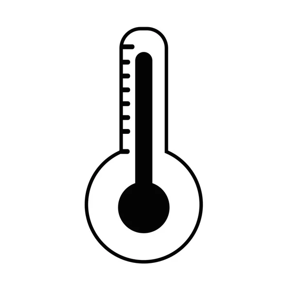 Obrysový Teploměr Měření Teploty Indikátor Horké Nástroje Vektorové Ilustrace — Stockový vektor