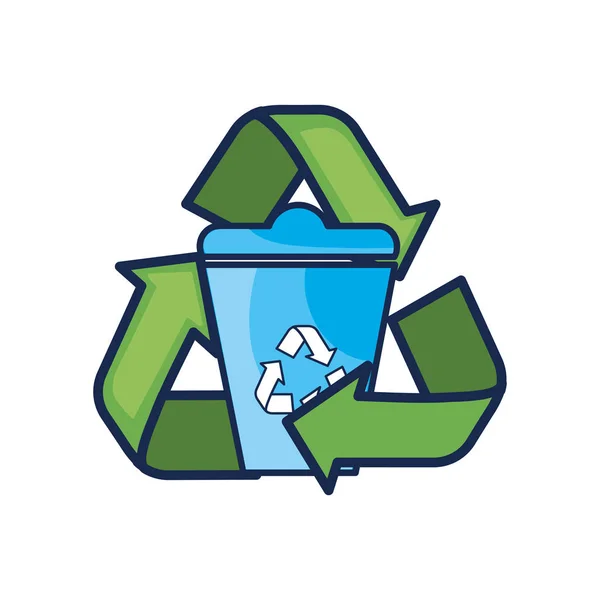 Met Milieu Zorg Symbool Rond Vectorillustratie Kunt Recyclen — Stockvector