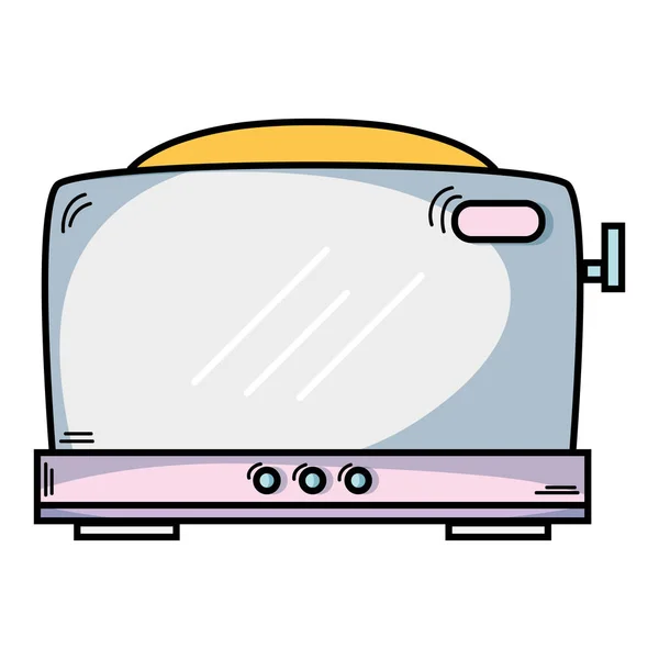 Technologie Toaster Elektrisches Küchenutensil Vektor Illustration — Stockvektor