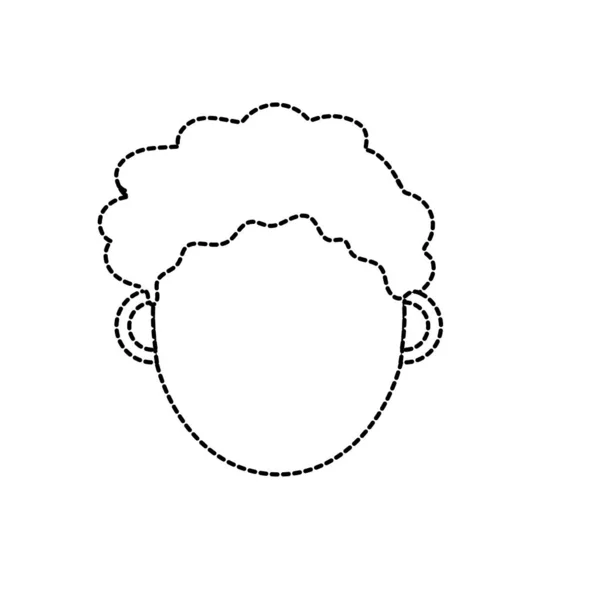 Forme Pointillée Homme Tête Avec Illustration Vectorielle Conception Coiffure — Image vectorielle