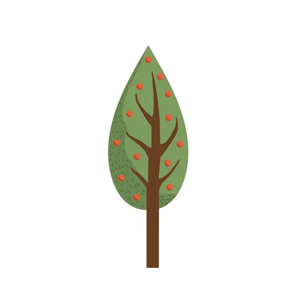 Natual と生態学的な木の枝植物のベクトル図 — ストックベクタ