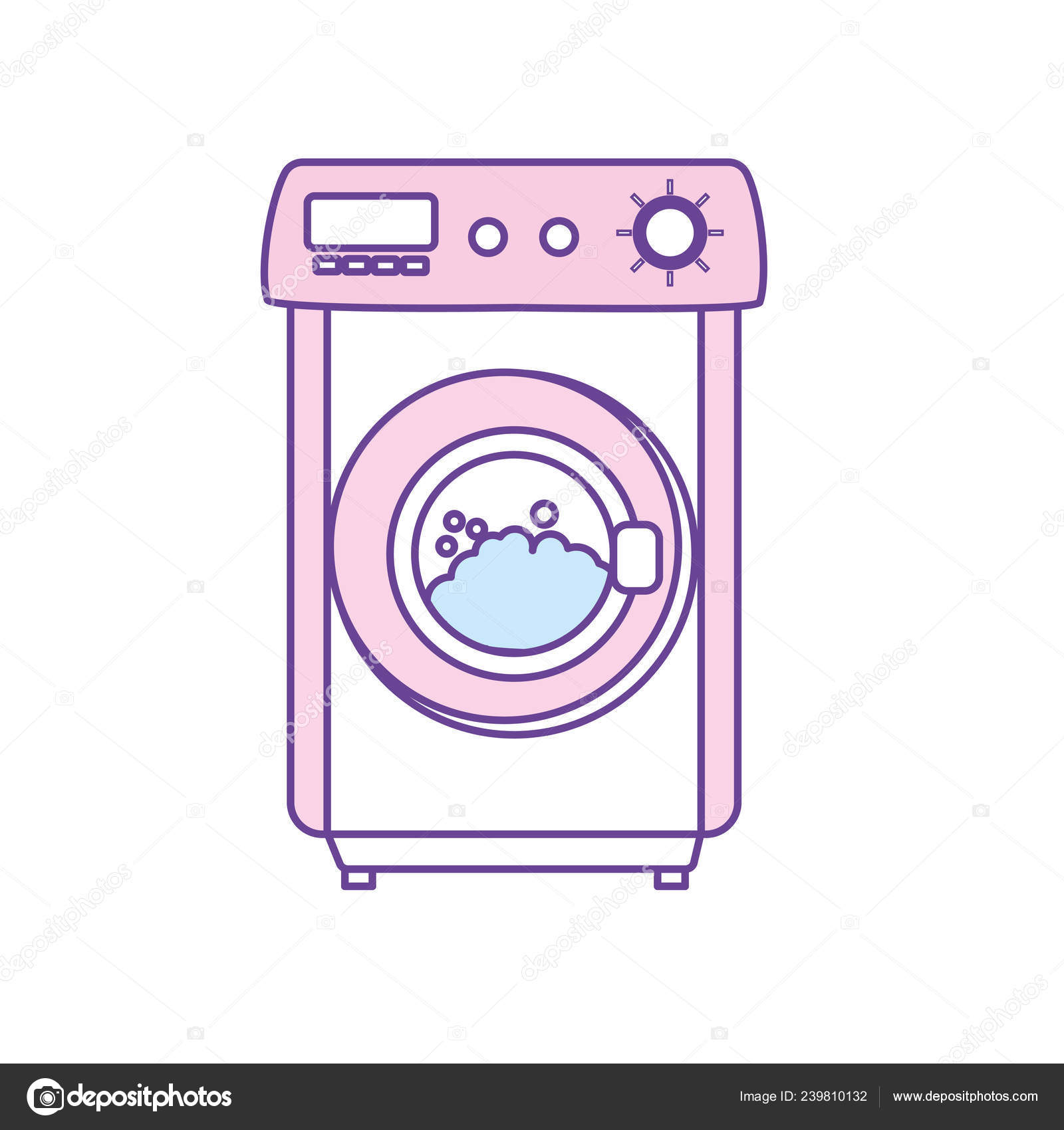 服をきれいに洗濯機オブジェクト ベクトル イラスト ストックベクター C Stockgiu