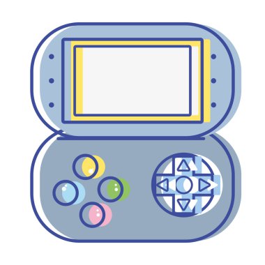 video oyunu gerizekalı konsol ve vektör çizim zevk