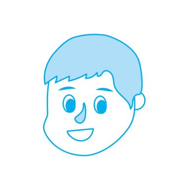 kontur avatar çocuk kafa saç modeli tasarım vektör çizim ile