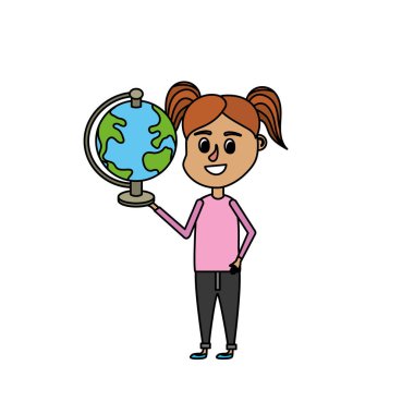 kız saç modeli tasarım ve okul aracında el vektör çizim ile