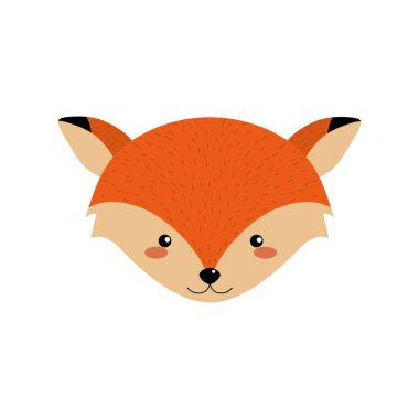 şirin fox baş vahşi hayvan vektör çizim