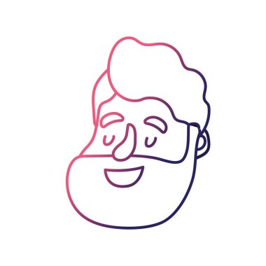 satır avatar adam yüz saç modeli tasarım vektör çizim ile