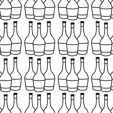 Şekil şarap şişeleri tat içecek arka plan, vektör çizim tasarım
