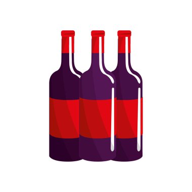 şarap şişelerini tat içecek, vektör çizim tasarım
