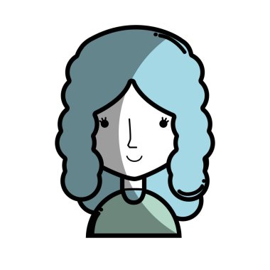 mutlu ve kadın ile saç modeli bluz, illüstrasyon vektör