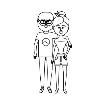 satır çift clouthes birlikte vektör illüstrasyon simge tasarım