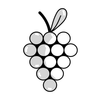 satır lezzetli üzüm meyve vitamin ve protein vektör çizim ile