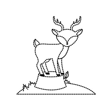 noktalı şekil sevimli geyik hayvan Havaalanı ahşap ağaç vektör çizim